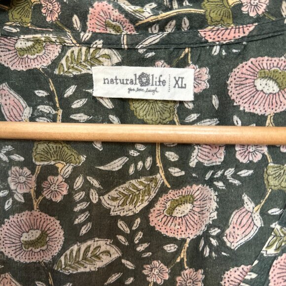 Natural Life Floral Button Front Amelia Dress Sz XL - Picture 2 of 8
